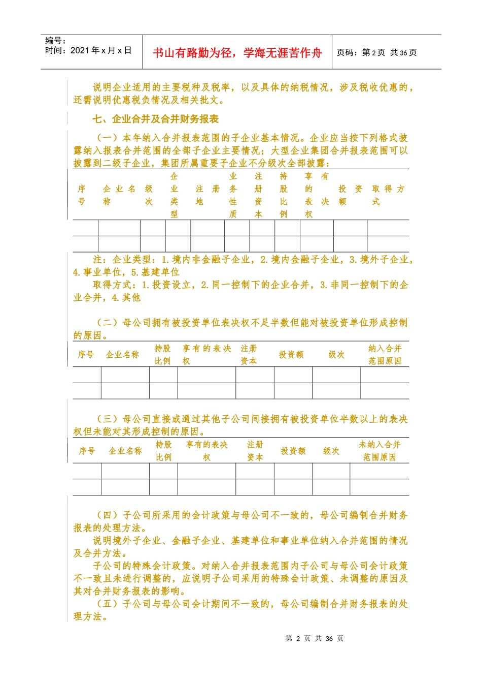 XXXX年决算附件5会计报表附注_第2页