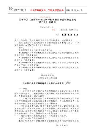 财产损失鉴证及财务知识分析准则