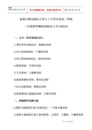 嘉义市兴安国民小学九十五学年度第二学期