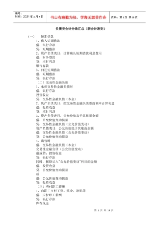 负债类会计分录汇总