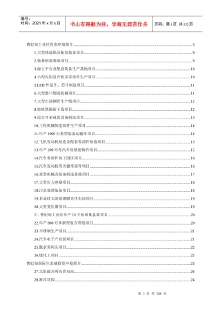 河北唐山曹妃甸工业区投资环境报告_260页