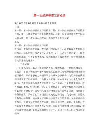 第一次经济普查工作总结 