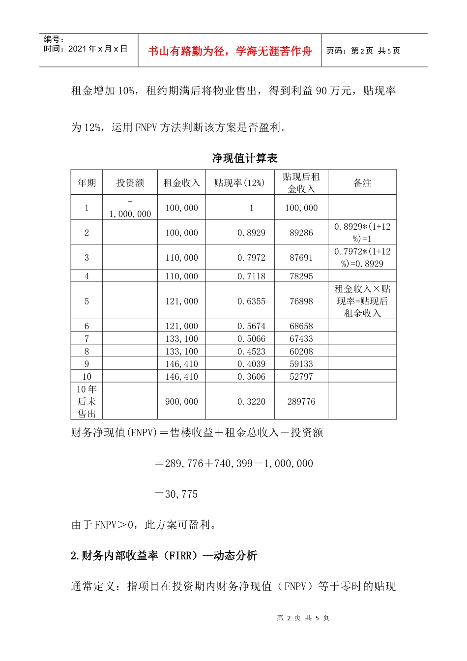 房地产财务盈利能力分析4_第2页