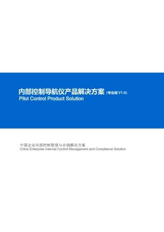 企业内部控制导航仪产品解决方案