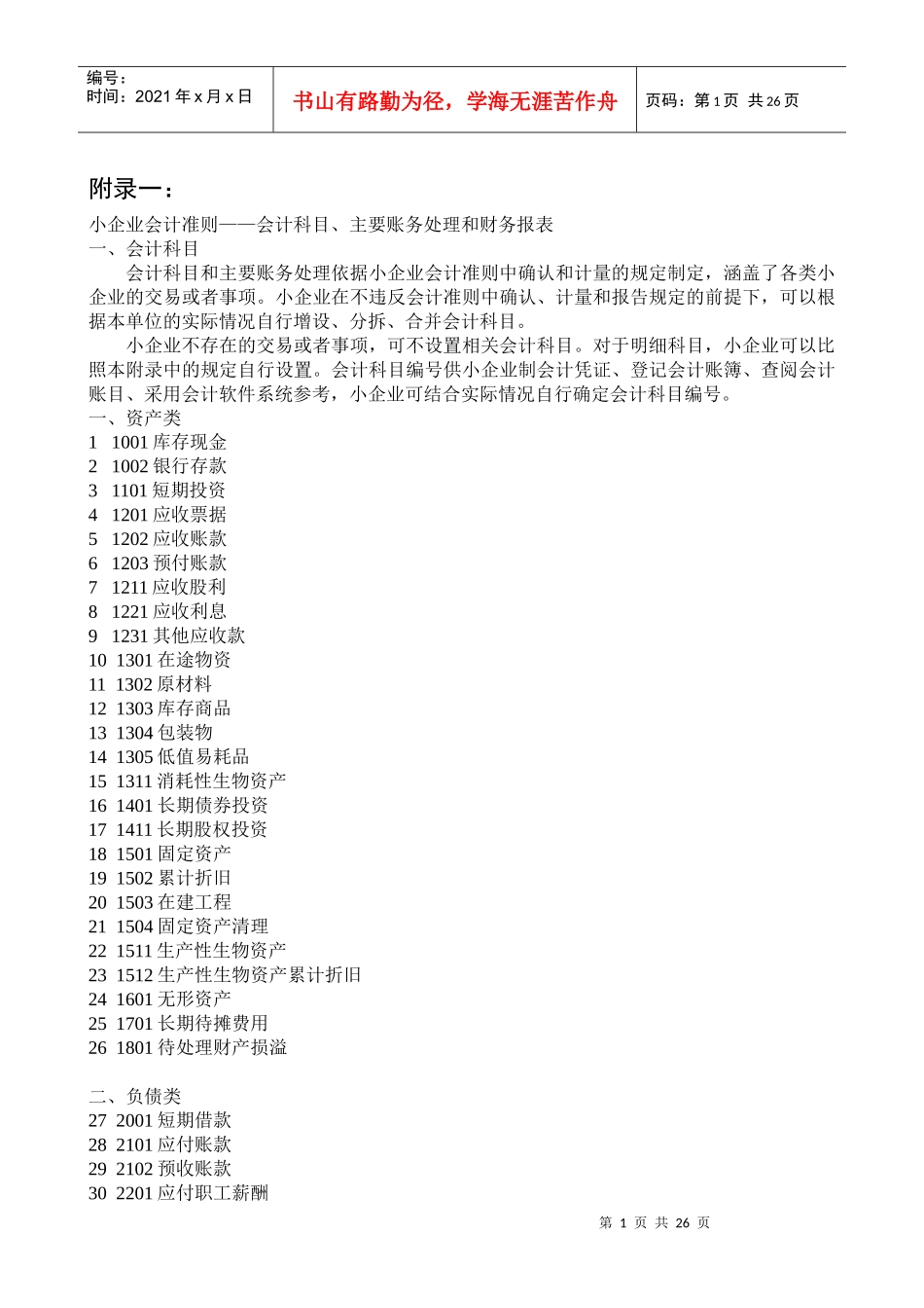 小企业财务会计及财务管理知识准则报表_第1页