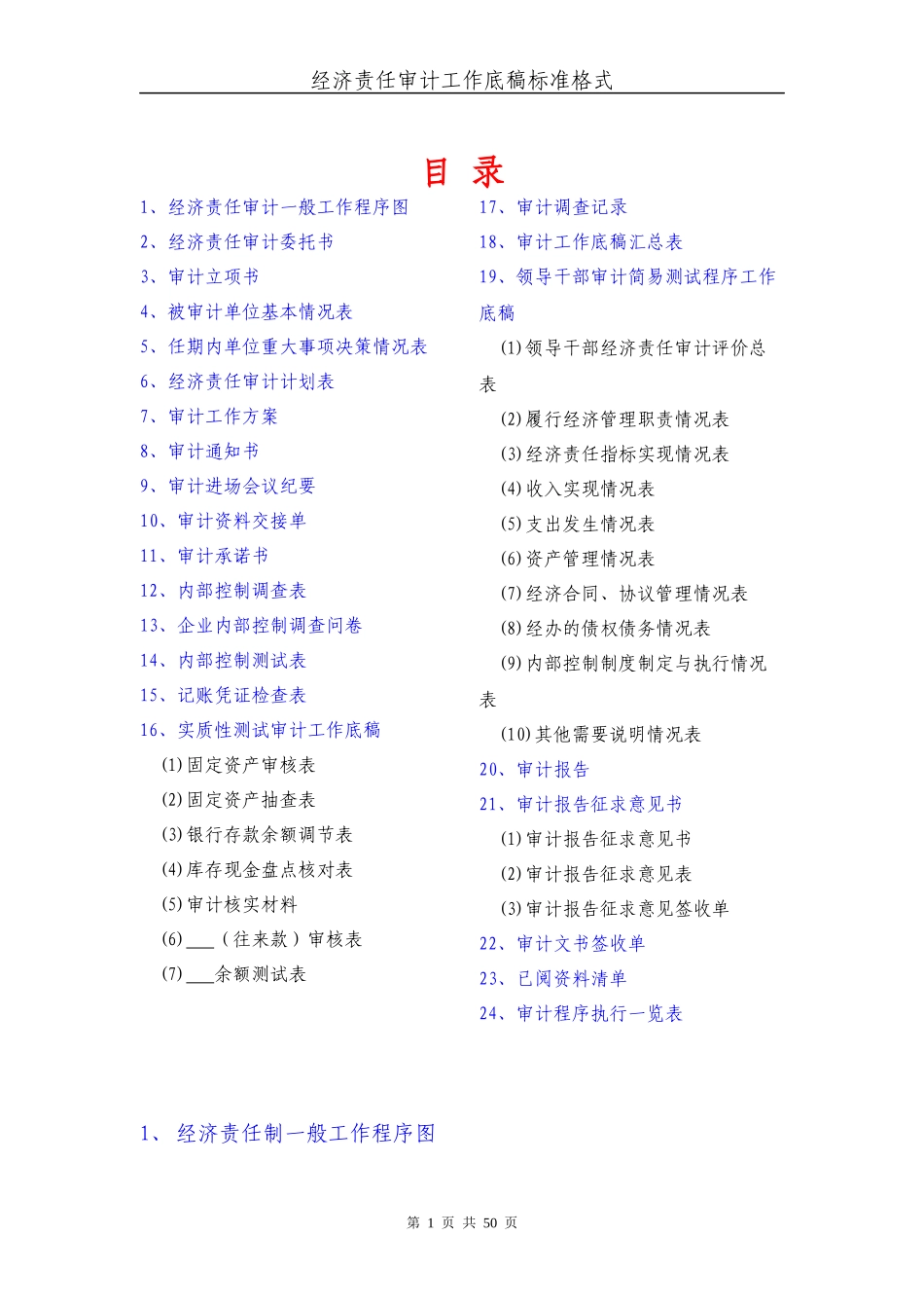 经济责任审计工作底稿标准格式_第1页