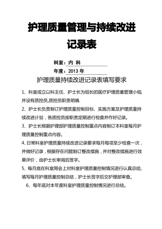 护理质量管理与持续改进记录表
