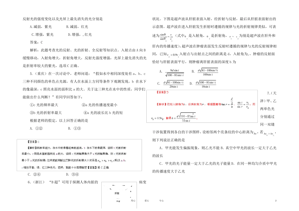 高考物理历年真题专题11光学_第2页
