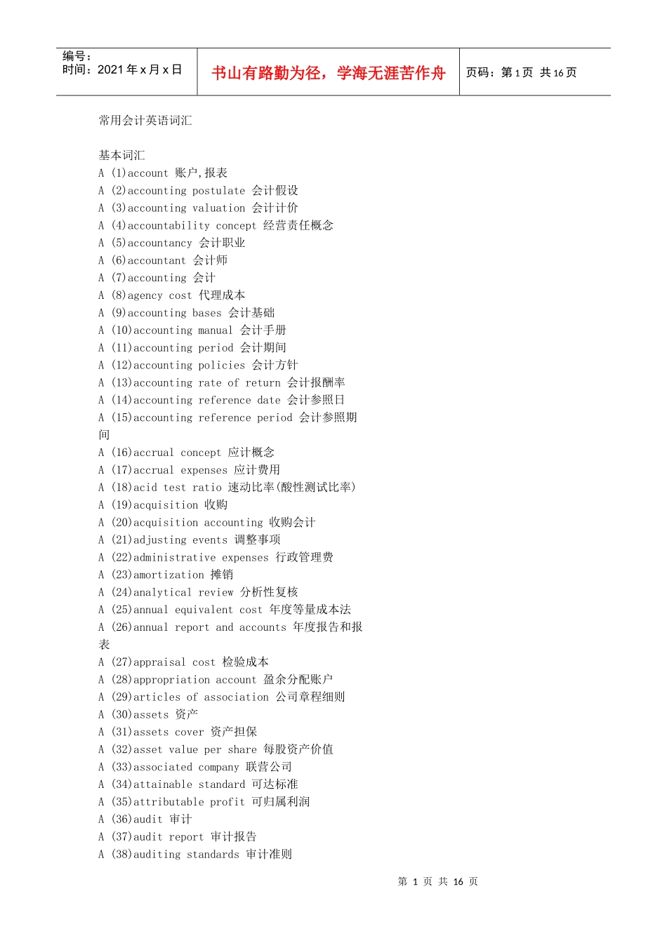 会计英语词汇600_第1页