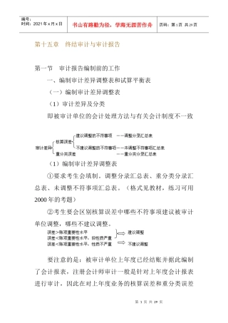 终结审计与审计报告