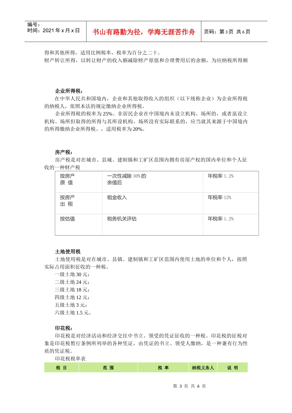 各税种概念、税目及税率_第3页