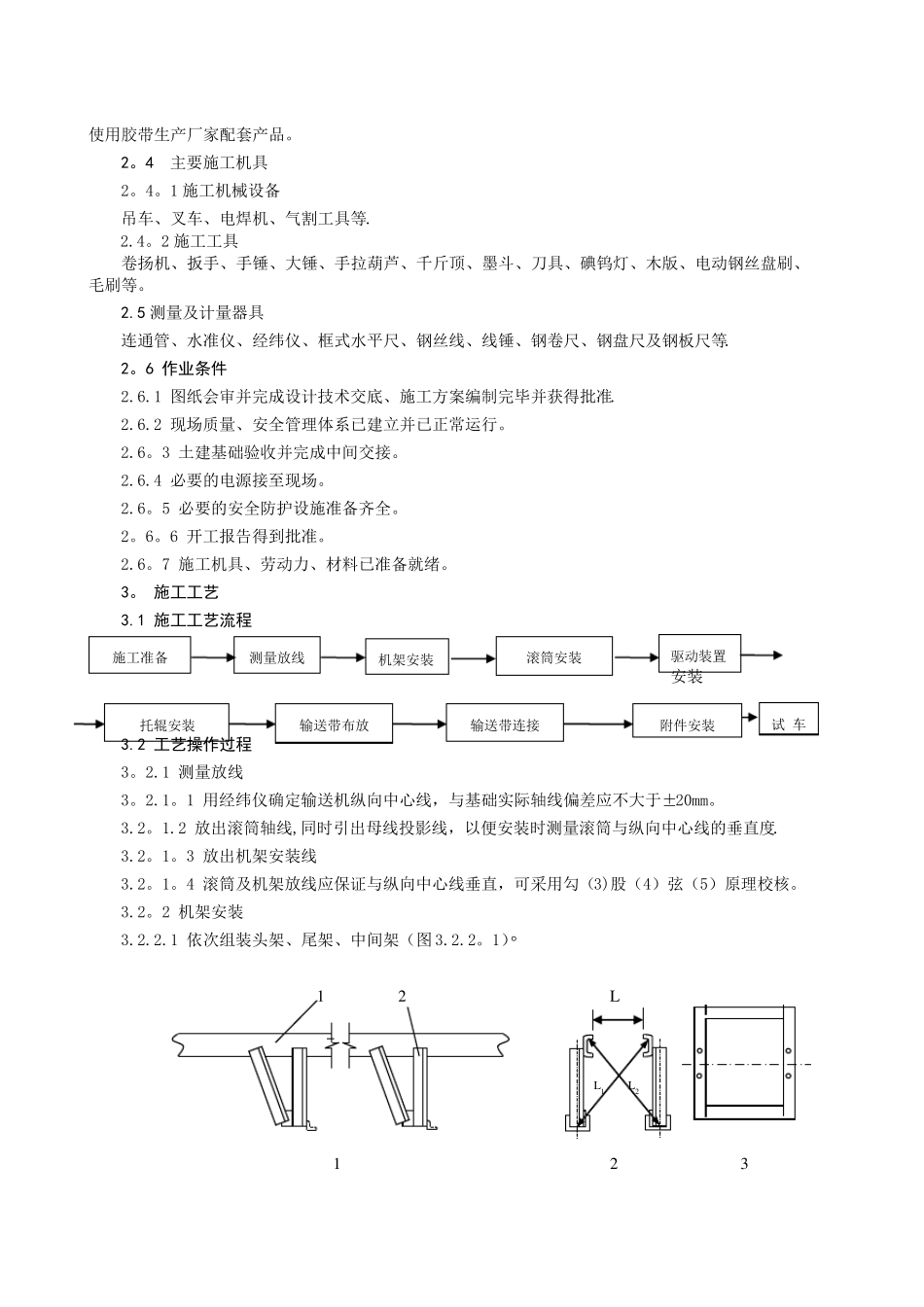 固定带式输送机安装施工工艺标准_第2页