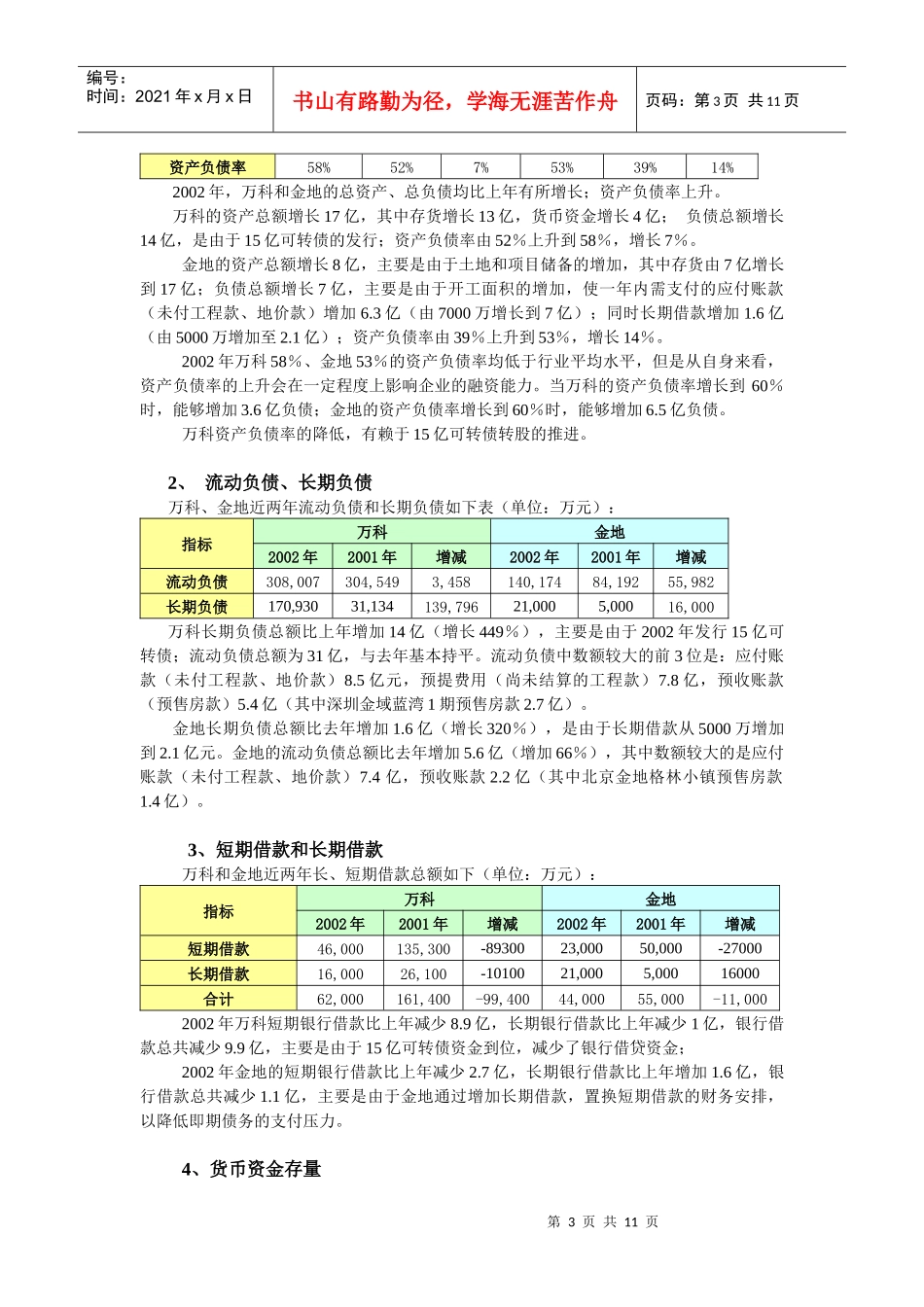 某地产与金地资金状况分析(doc10)_第3页