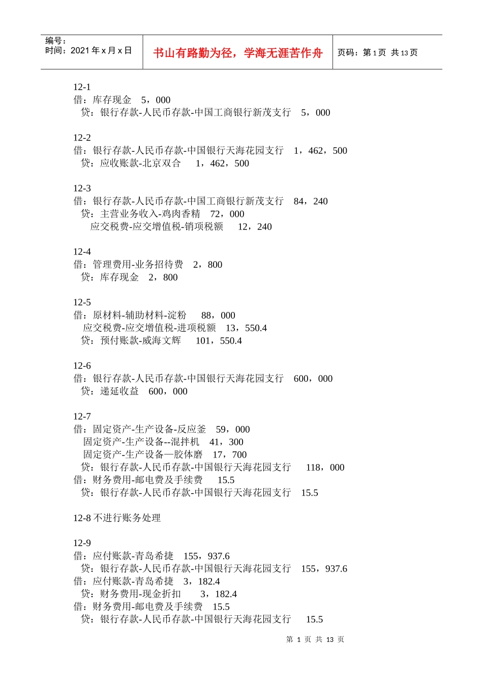 12月份会计分录(凭证)_第1页