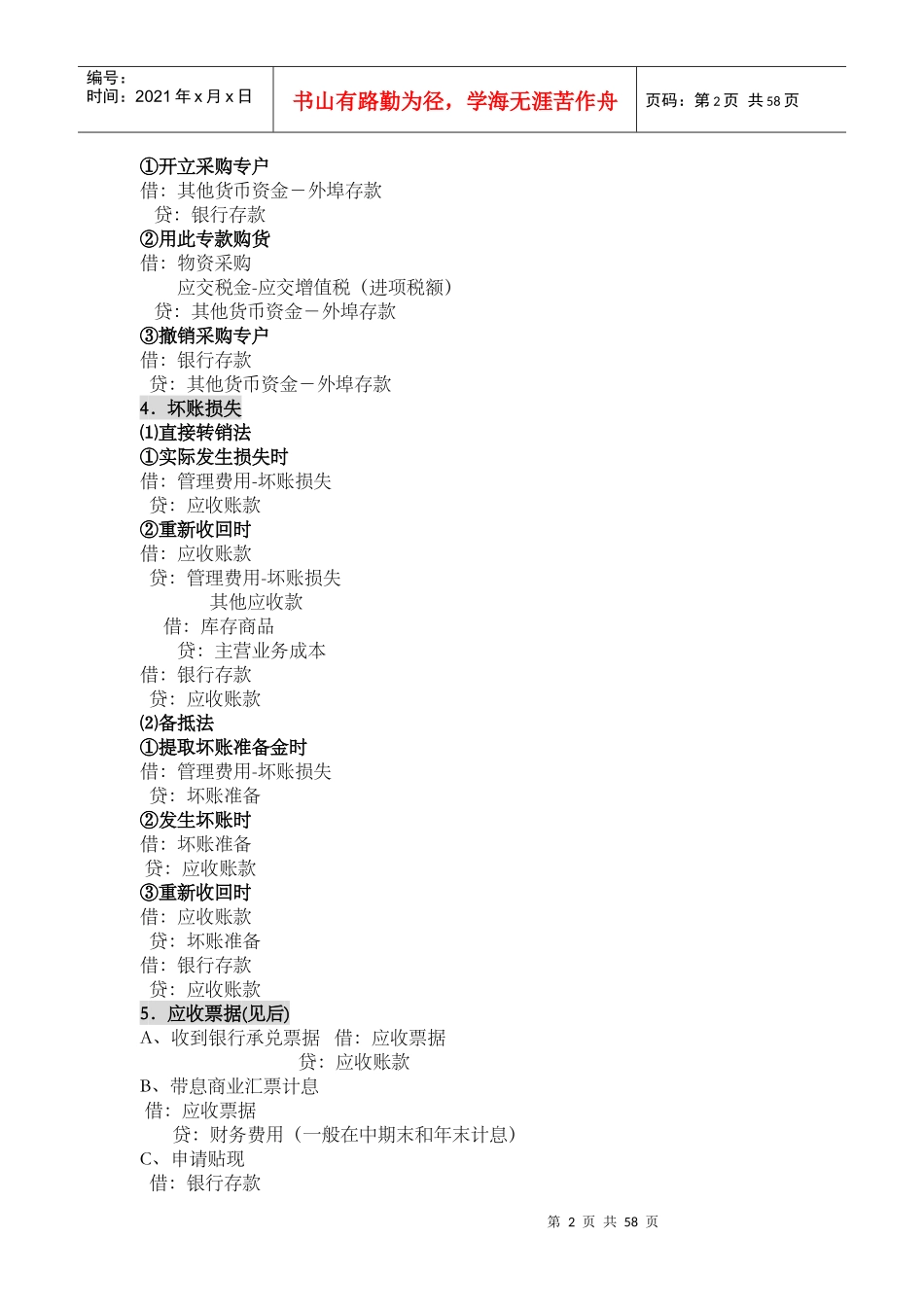 中级财务会计各章会计分录大全_第2页