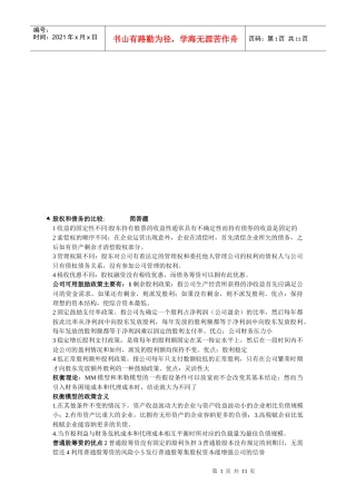 厦门大学公司理财资料汇总