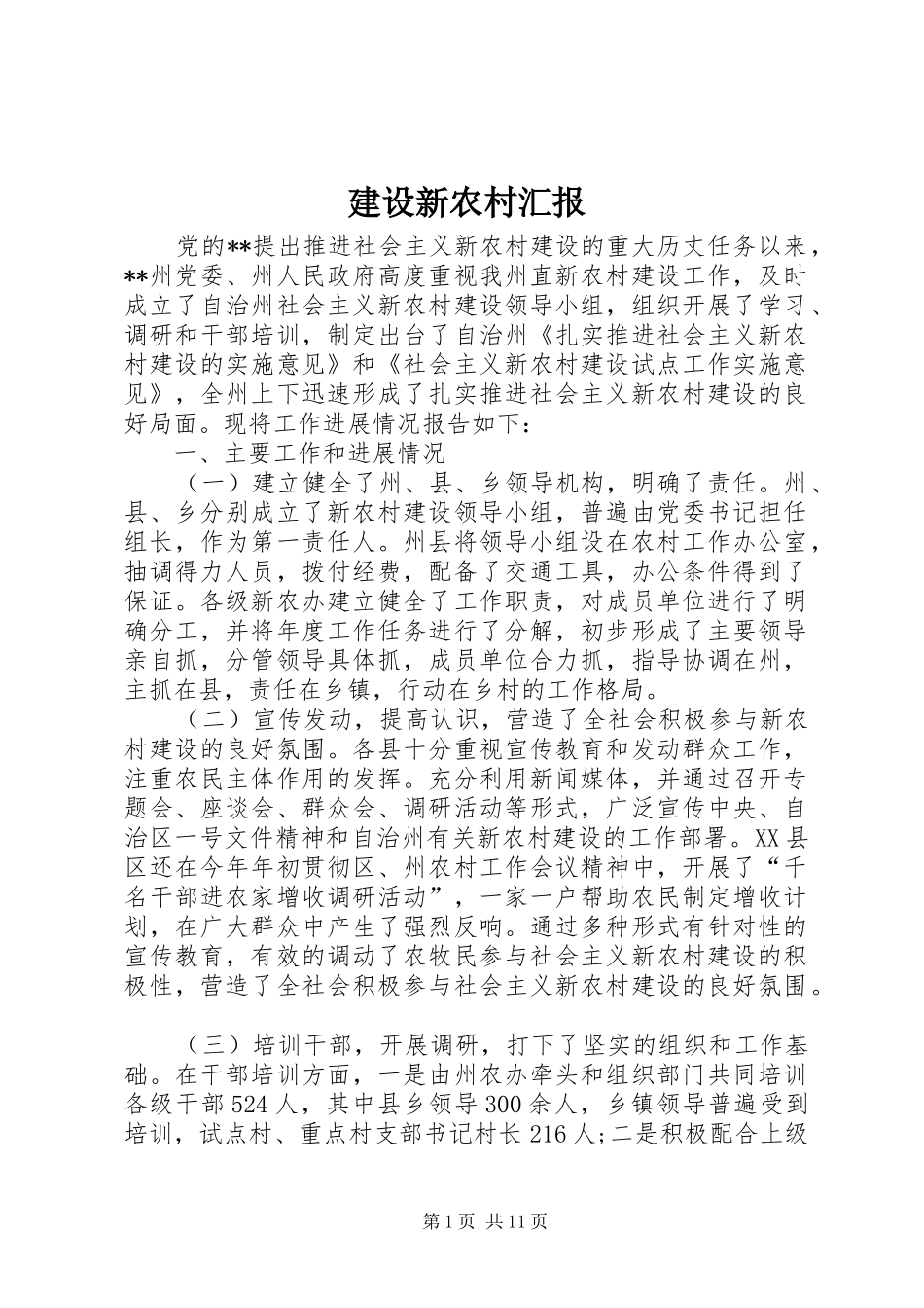建设新农村汇报_第1页