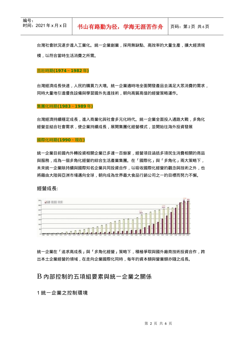 统一企业内部控制评估分析报告_第2页