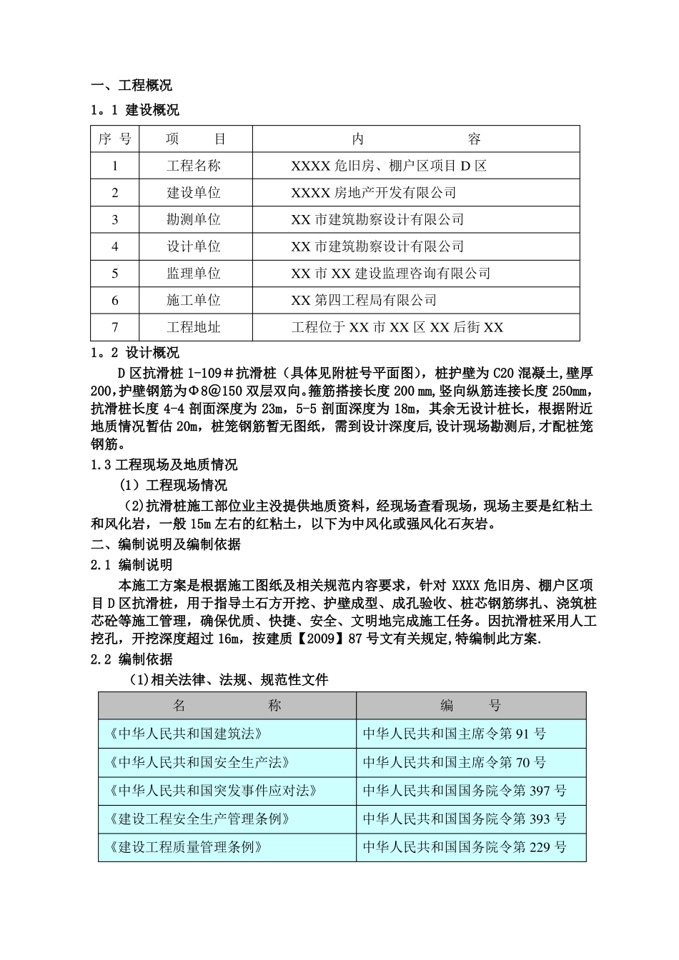 人工挖孔抗滑桩支护施工方案_第2页