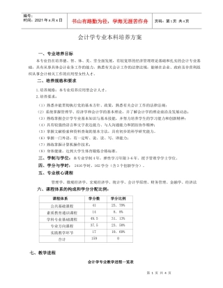 会计学专业本科培养方案