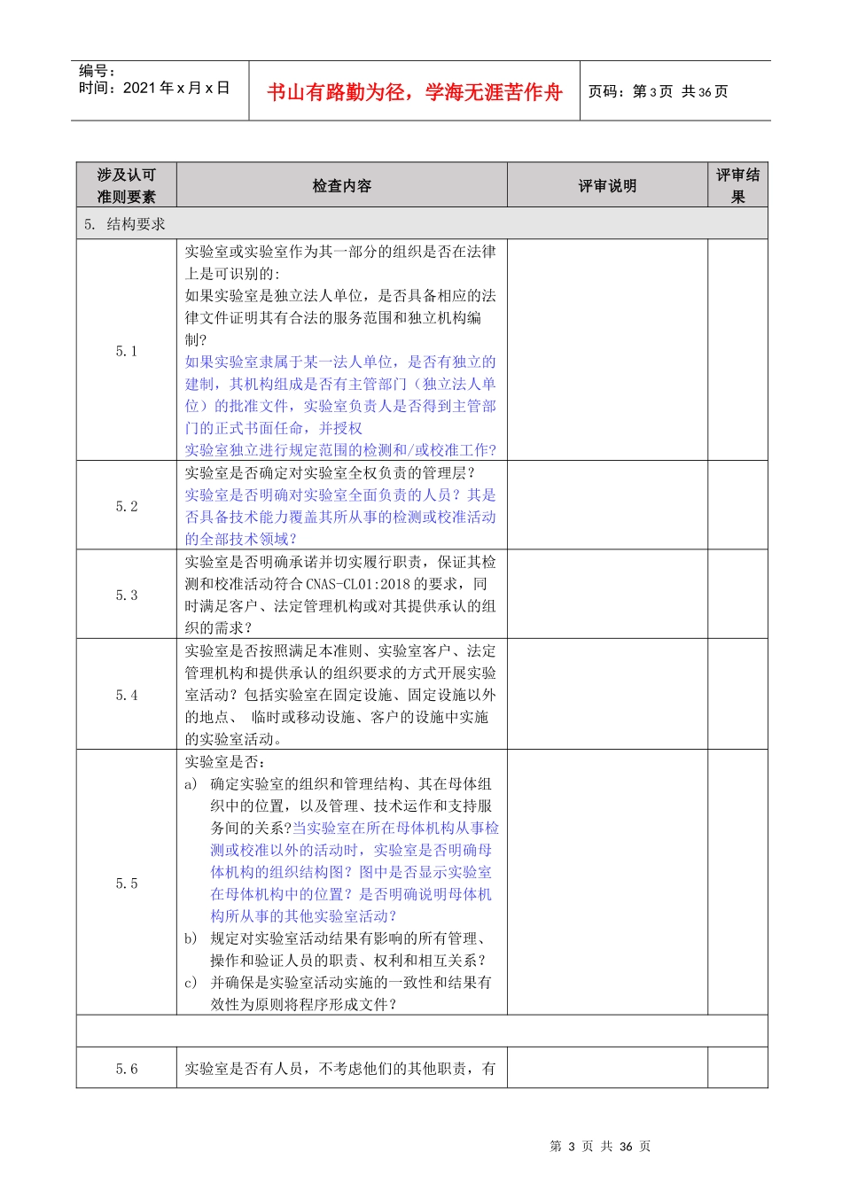 170252017版内审检查记录表_第3页