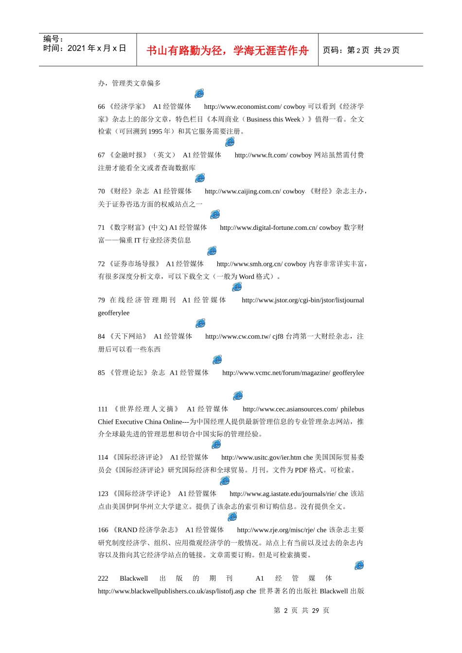 各类管理经济类精彩网站地址_第2页