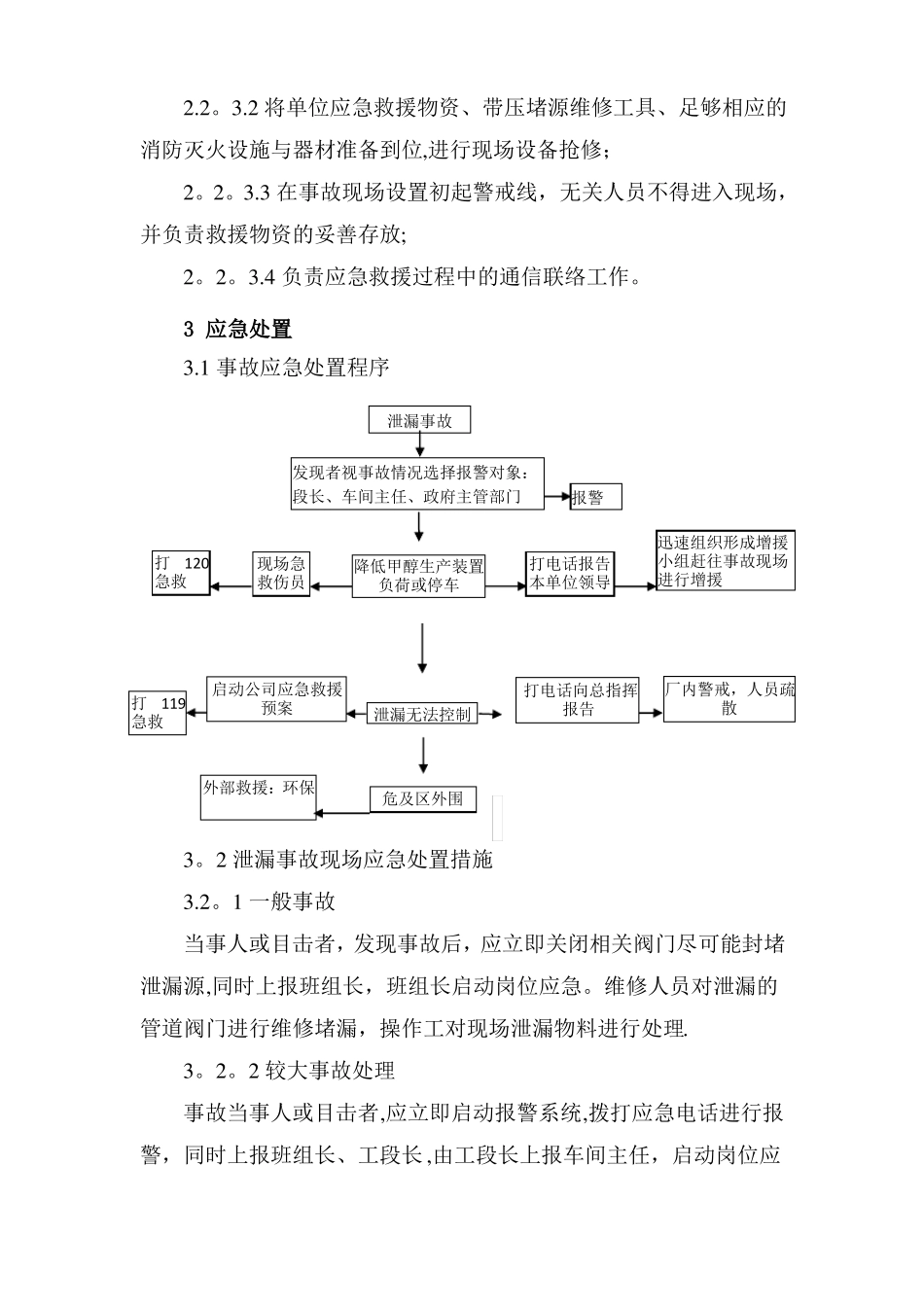 甲醇泄漏事故现场处置方案_第3页