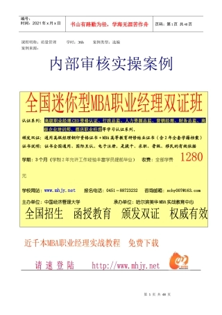 （3）内部审核案例