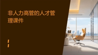 非人力高管的人才管理课件
