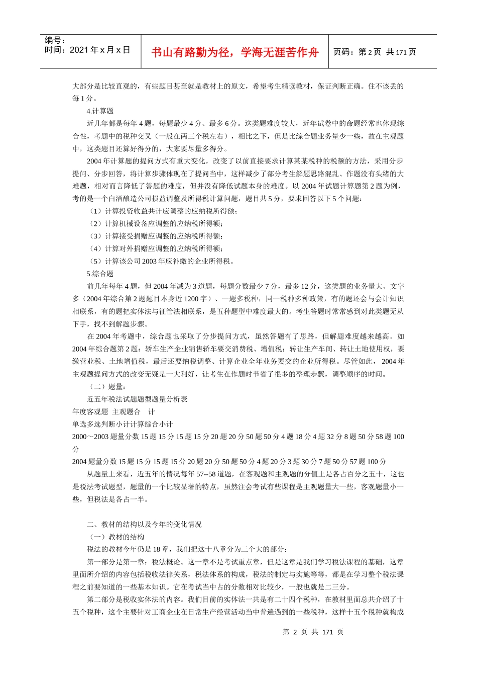 某某年某会计网校注册会计师税法考试_第2页