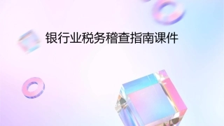 银行业税务稽查指南课件