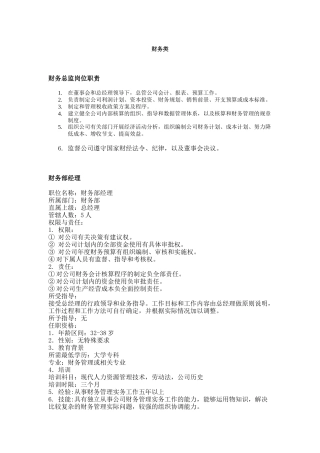 职务分析样本-财务类