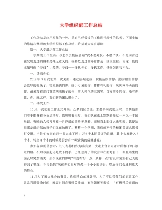 大学组织部工作总结 