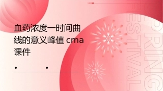 血药浓度一时间曲线的意义峰值Cma课件