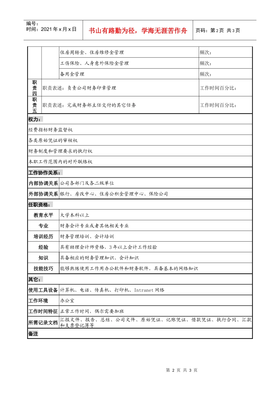 某发电企业明细帐会计职务说明书_第2页