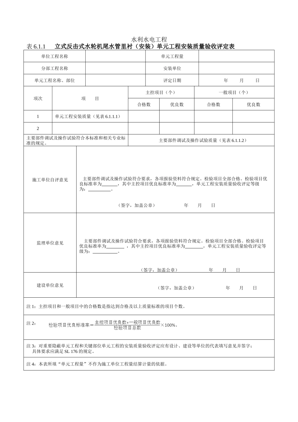 质量评定专用表格水轮发电机组安装工程(吉林编)_第2页