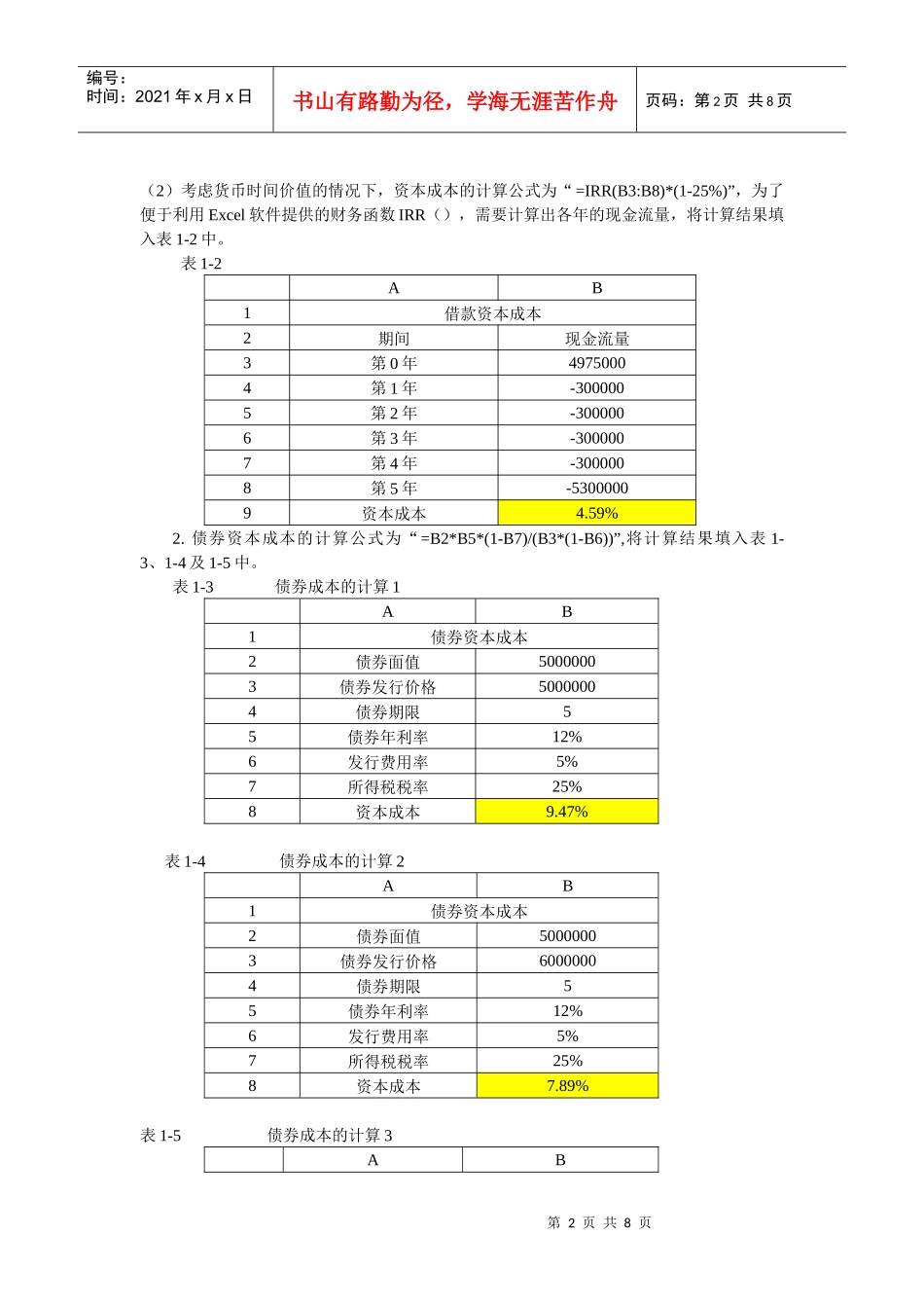 XXXX05年财务管理课程同步实验_第2页