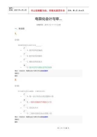 电算化会计与审计