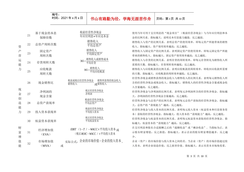 财务分析与常用公式管理知识一览表_第3页