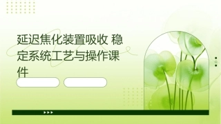 延迟焦化装置吸收稳定系统工艺与操作课件