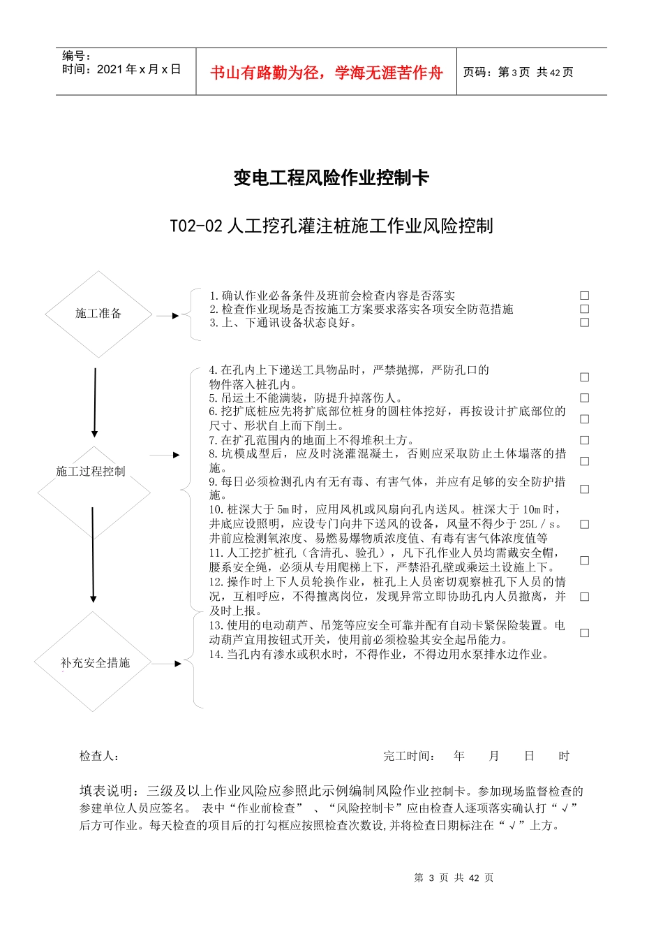 变电工程—作业归并后安全施工作业票B风险控制卡模板汇_第3页