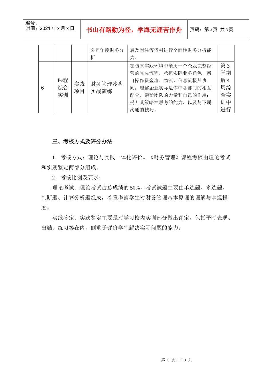 财务管理课程标准_第3页