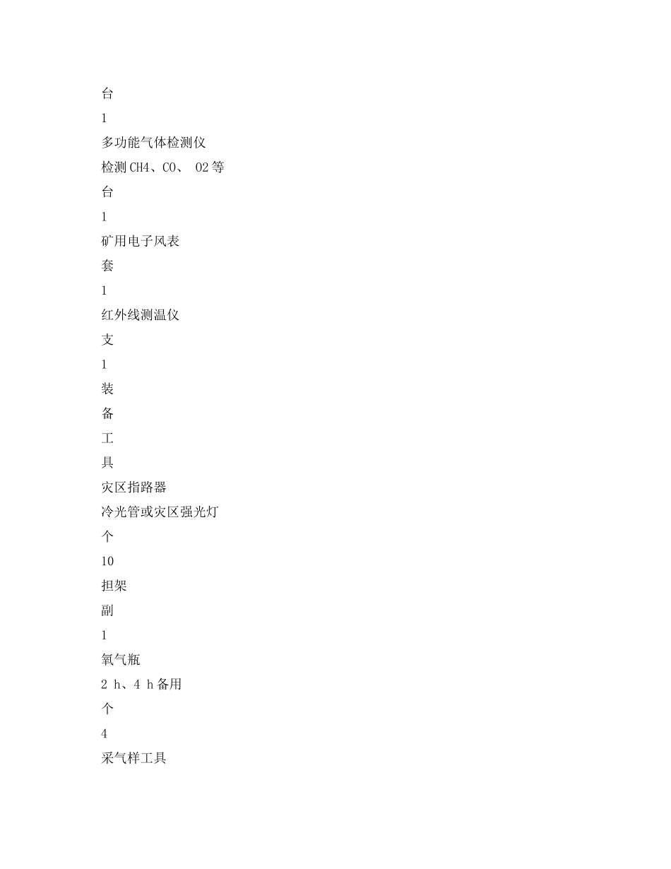 《安全管理应急预案》之救护队处理瓦斯窒息事故行动计划_第3页