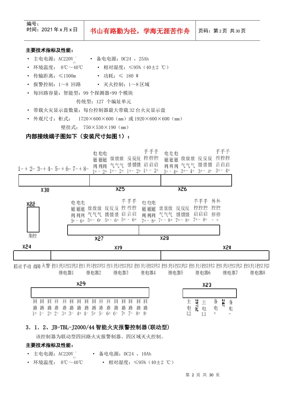 JB-TBL-J2000智能火灾报警控制器使用说明书_第3页