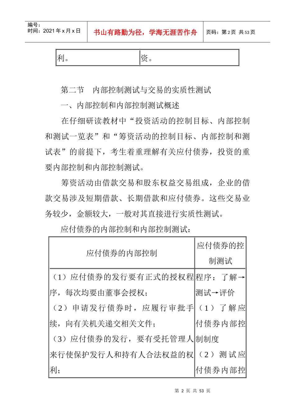 筹资与投资循环审计(doc 50页)_第2页