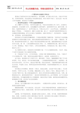 一个菜鸟审计总监的工作札记