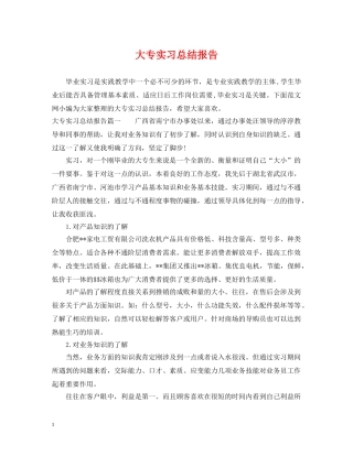 大专实习总结报告 