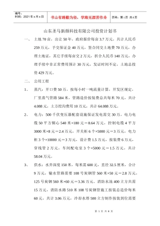 山东圣马新颜科技有限公司投资计划书01