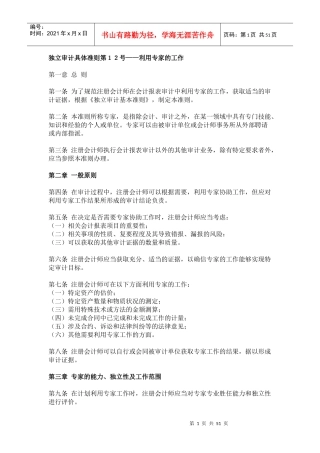 独立审计具体准则