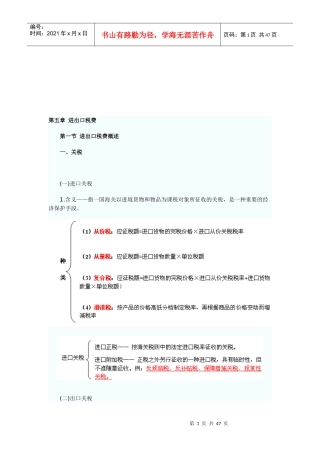 进出口税费的计算与减免